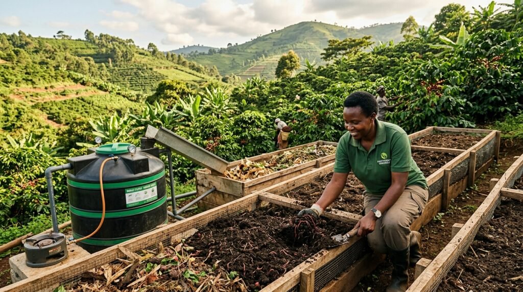 Closed-Loop Biogas & Vermicompost: Reclaiming Nutrients Across 385 Acres